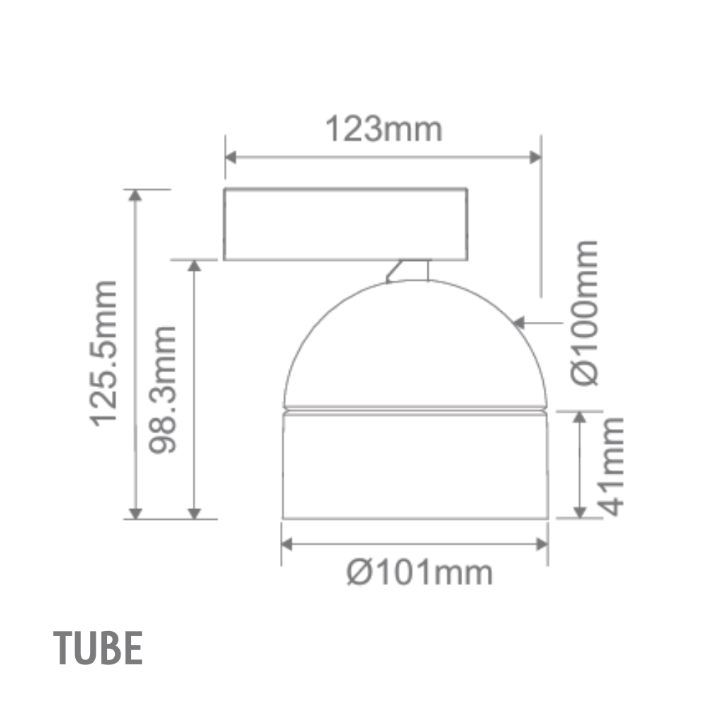 Domus MOON-WALL-TUBE - 6/9W LED Power Tri-Colour Switchable Dimmable Interior Wall Light - Black