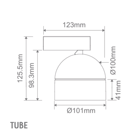 Domus MOON-WALL-TUBE - 6/9W LED Power Tri-Colour Switchable Dimmable Interior Wall Light - Black