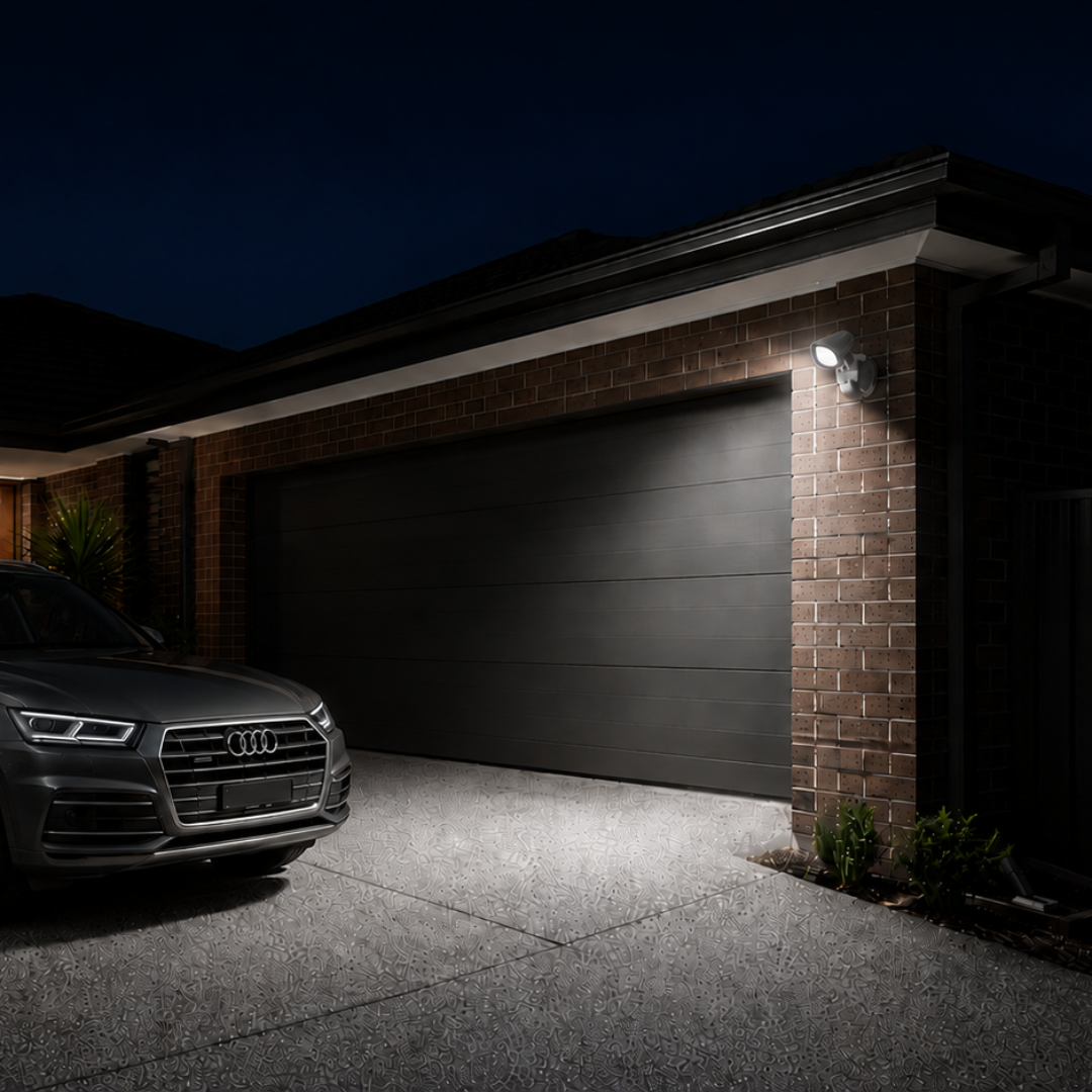Domus MURO-PRO-15 - 15W LED Tri-Colour Single Head Exterior Spotlight IP54 Dark Grey