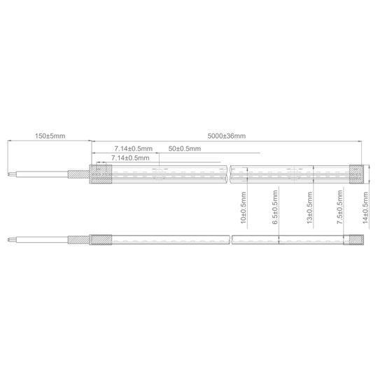 Domus NEON-14.4-S - 14.4W Neon LED 140LED P/M Side View Striplight 5m Roll Pack 24V IP66 - DRIVER REQUIRED