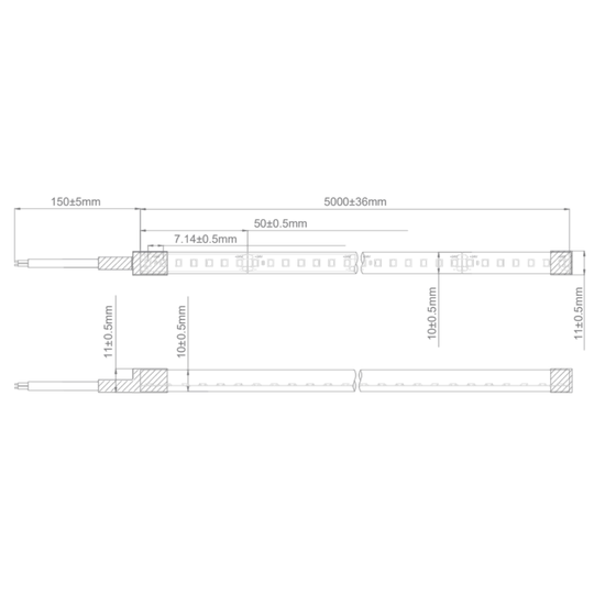 Domus NEON-14.4-T - 14.4W LED Neon 140 LED P/M Top View Striplight 5m Roll Pack 24V IP66 - DRIVER REQUIRED