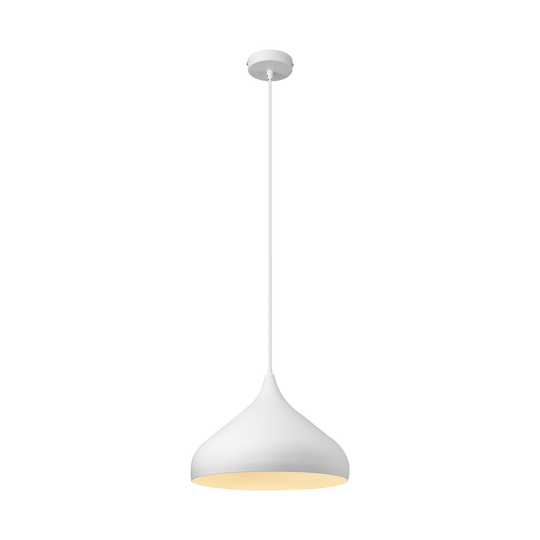 Domus NOVA-420 - Large 420mm 1 Light Metal Dome Pendant White
