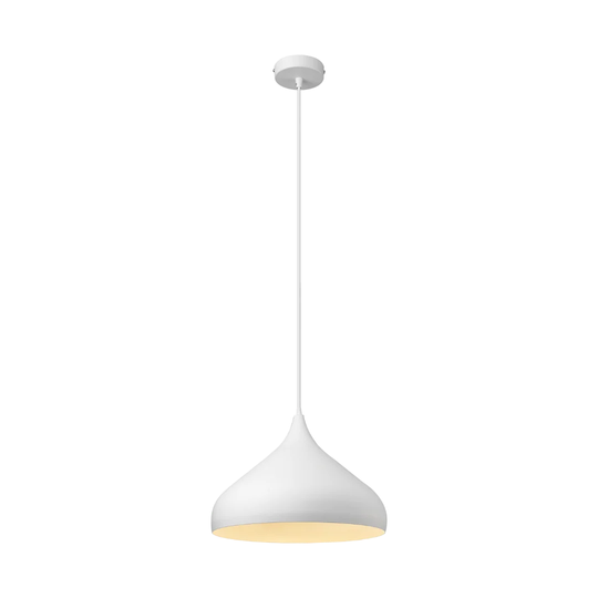 Domus NOVA-420 - Large 420mm 1 Light Metal Dome Pendant White