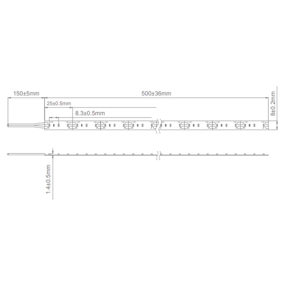 Domus PLEX-14.4-5M - 14.4W LED 60LED P/M Striplight 5m Roll Pack 12V IP20 - DRIVER REQUIRED
