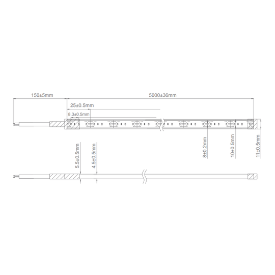 Domus PLEX-14.4-WP-5M - 14.4W LED 60LED P/M Striplight 5m Roll Pack 12V IP66 - DRIVER REQUIRED