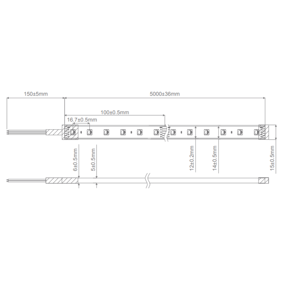 Domus PLEX-19.2-IP66-RGBWW - 19.2W LED 60LED P/M Striplight 5m Roll Pack 24V IP66 - DRIVER REQUIRED