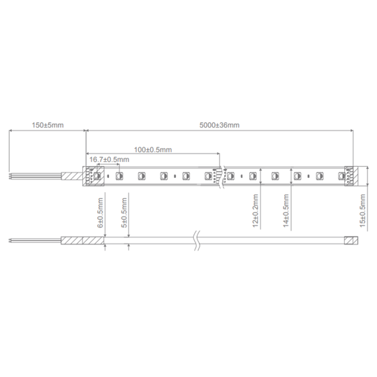 Domus PLEX-19.2-IP66-RGBWW - 19.2W LED 60LED P/M Striplight 5m Roll Pack 24V IP66 - DRIVER REQUIRED