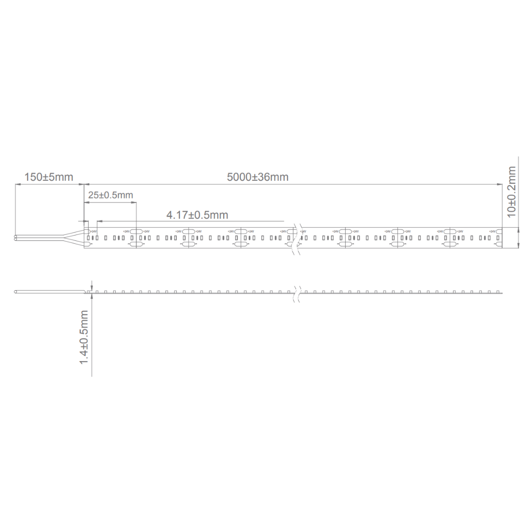 Domus PLEX-19.2-5M - 19.2W LED 60LED P/M Striplight 5m Roll Pack 24V IP20 - DRIVER REQUIRED - 5000K