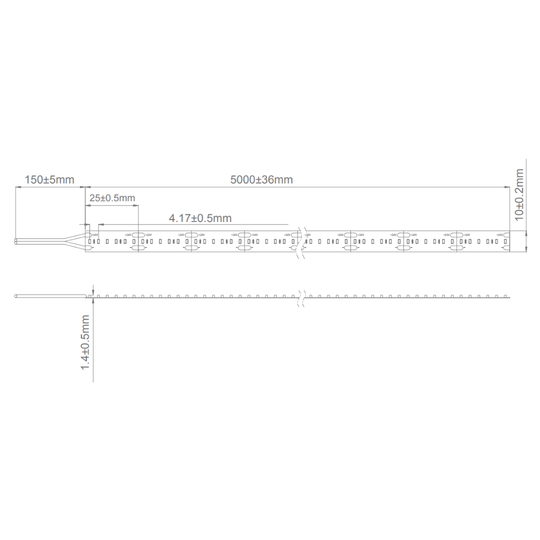 Domus PLEX-19.2-5M - 19.2W LED 60LED P/M Striplight 5m Roll Pack 24V IP20 - DRIVER REQUIRED - 5000K