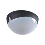 Domus POLYDOME-250 - 250mm Round Polycarbonate Exterior Ceiling Light - Black