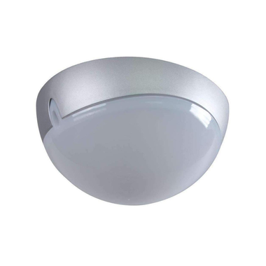 Domus POLYDOME-250 - 250mm Round Polycarbonate Exterior Ceiling Light - Silver