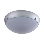 Domus POLYDOME-340 - 340mm Round Polycarbonate Exterior Ceiling Light - Silver