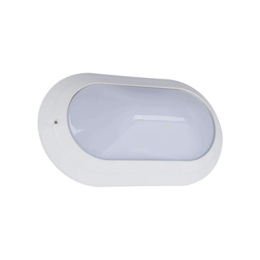 Domus POLYRING-LGE-PLN - Oval Large Plain Fascia Polycarbonate Wall Light IP65 White