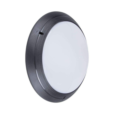 Domus POLYRING-RND-PLN - Round Plain Fascia Polycarbonate Wall Light - Black