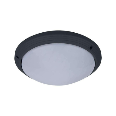 Domus POLYSLIM - Round Polycarbonate Exterior Ceiling Light - Black