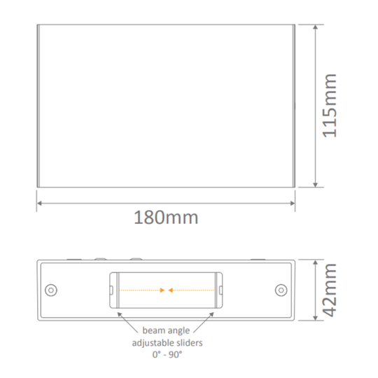 Domus SIERRA-12-SQR - 2x6W LED Modern Exterior Adjustable Lens Cover Up/Down Wall Light IP65
