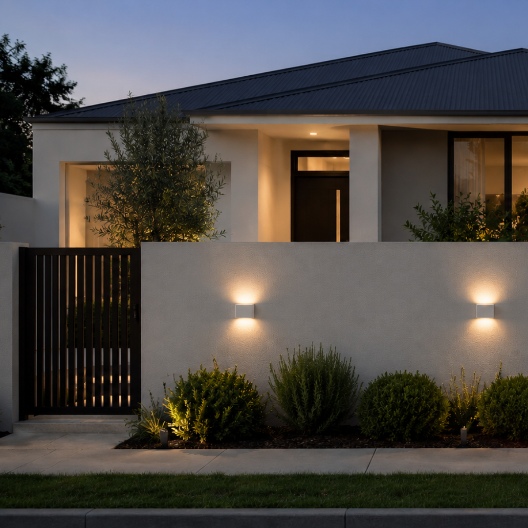 Domus SIERRA-12-SQR - 2x6W LED Modern Exterior Adjustable Lens Cover Up/Down Wall Light IP65