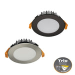 Domus TEK-10-TRIO - 10W LED Tri-Colour Dimmable Round Flat Face Downlight IP44