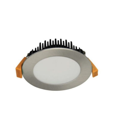 Domus TEK-10 - 10W LED Dimmable Round Flat Face Downlight IP44 Satin Chrome - 3000K