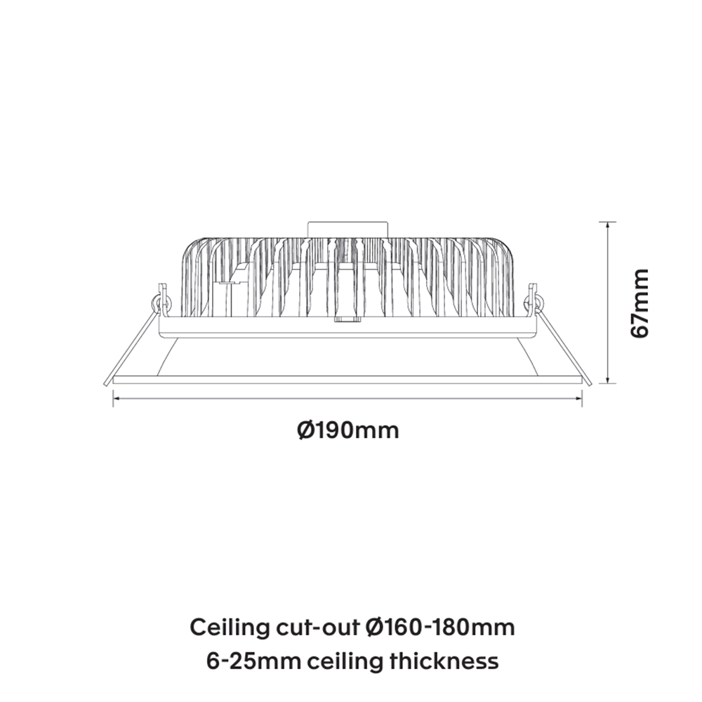 CoLab TWIST-LA-10W - 10W LED Tri-Colour Dimmable Large Fixed Deepset Downlight IP44