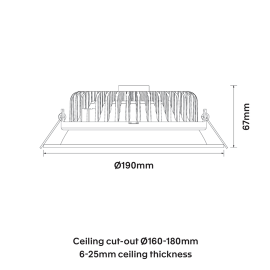CoLab TWIST-LA-10W - 10W LED Tri-Colour Dimmable Large Fixed Deepset Downlight IP44