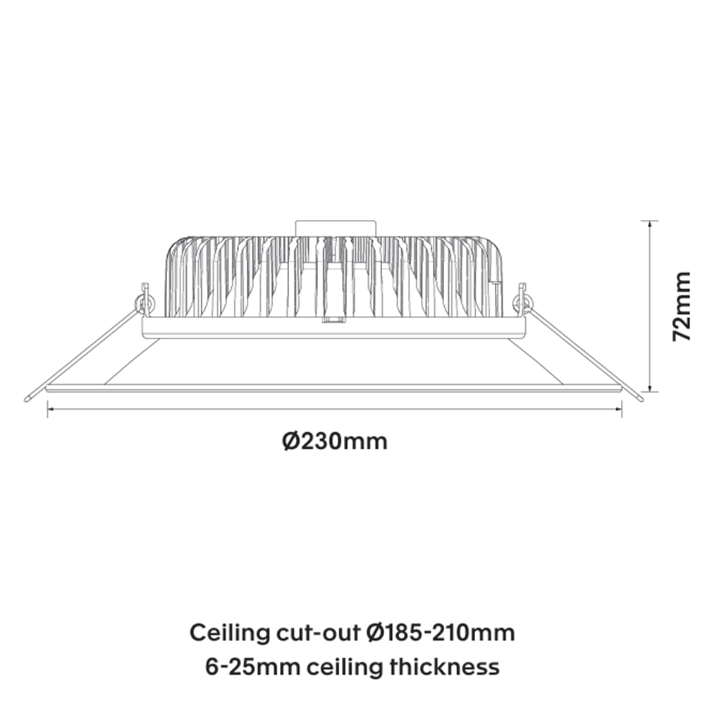 CoLab TWIST-LB-18W - 18W LED Tri-Colour Dimmable Large Fixed Deepset Downlight IP44