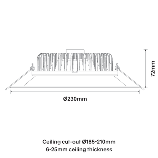 CoLab TWIST-LB-18W - 18W LED Tri-Colour Dimmable Large Fixed Deepset Downlight IP44