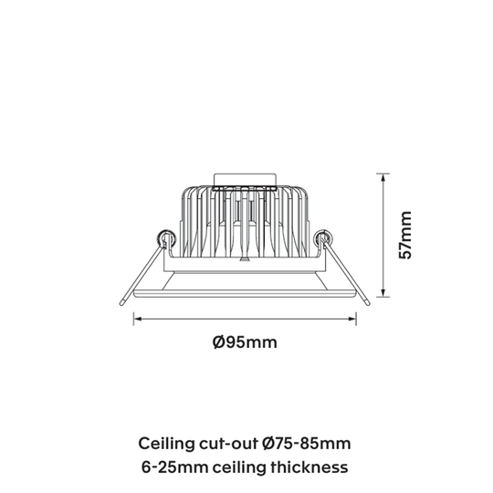 CoLab TWIST-SA-5W - 5W LED Tri-Colour Dimmable Small Mini Fixed Deepset Downlight IP44