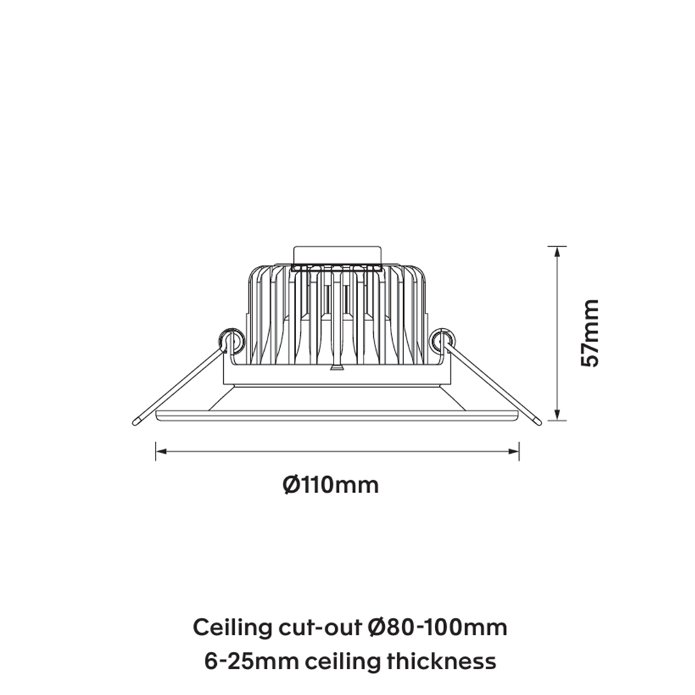 CoLab TWIST-SB-9W - 9W LED Tri-Colour Dimmable Small Fixed Deepset Downlight IP44