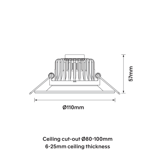 CoLab TWIST-SB-9W - 9W LED Tri-Colour Dimmable Small Fixed Deepset Downlight IP44