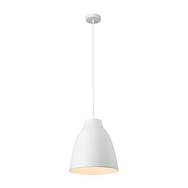 Domus ZOEY-400 - Large 400mm 1 Light Metal Pendant White