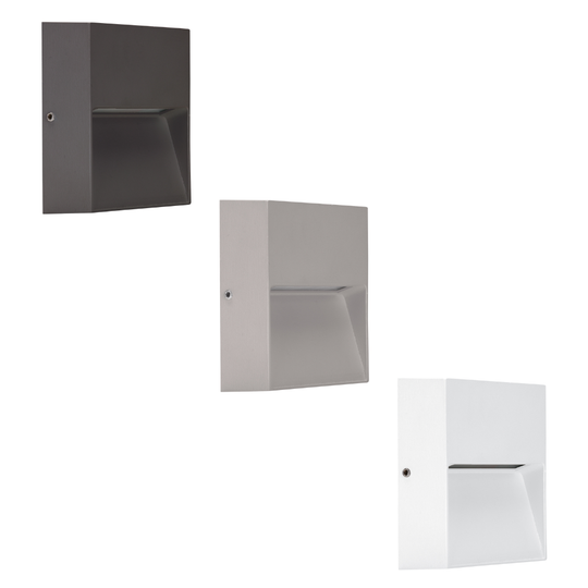 Domus ZEKE-4-12V-SQR - 4W 12V DC LED Exterior Square Surface Mount Step Light IP65 - DRIVER REQUIRED