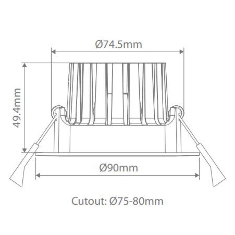 Domus AQUA-10 - 10W LED Single Colour Dimmable Deep Face Wet Area Downlight IP65-Domus Lighting-Ozlighting.com.au