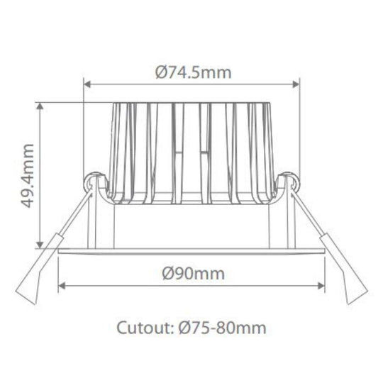 Domus AQUA-10 - 10W LED Single Colour Dimmable Deep Face Wet Area Downlight IP65-Domus Lighting-Ozlighting.com.au