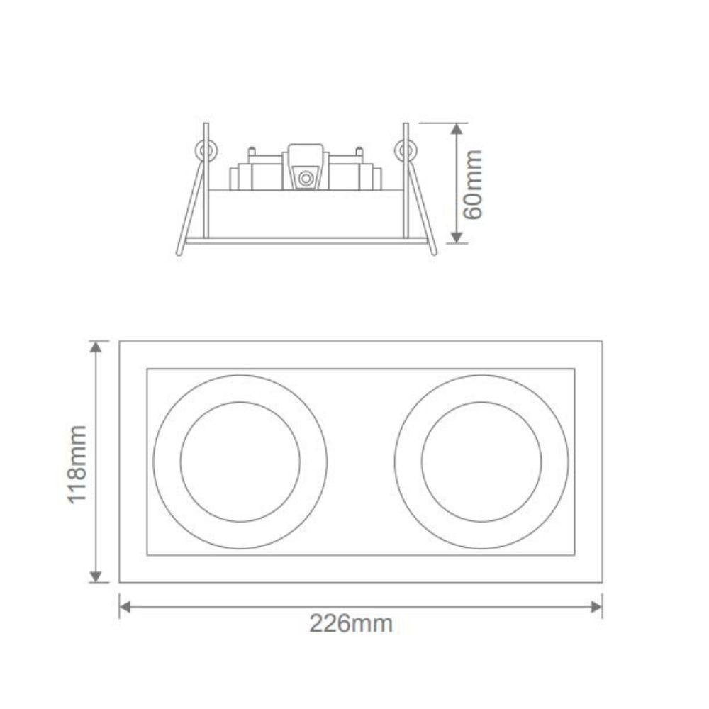 Domus DSL-101/2B 2 Light Slotter Downlight Frame-Domus Lighting-Ozlighting.com.au