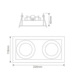 Domus DSL-101/2B 2 Light Slotter Downlight Frame-Domus Lighting-Ozlighting.com.au