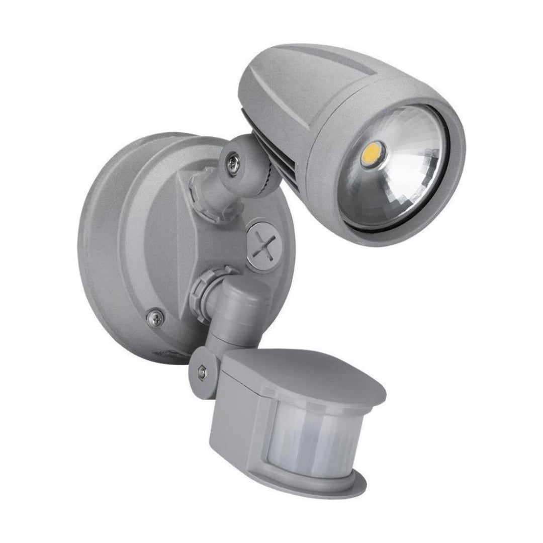 Domus MURO-13S - 13W LED Single Head Exterior Spotlight With Sensor IP44 5000K-Domus Lighting