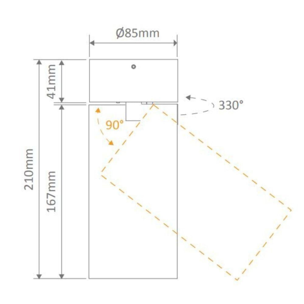 Domus PISTOL-15/25 - 15W/25W LED Single Colour Dimmable Adjustable Surface Mount Downlight-Domus Lighting