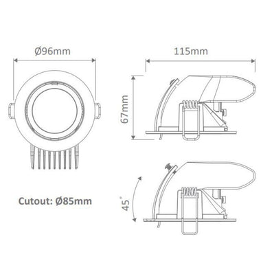Domus SCOOP-13 - 13W LED Dimmable Scoop Adjustable Downlight - 3000K/4000K/5000K-Domus Lighting-Ozlighting.com.au