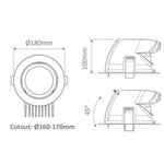 Domus SCOOP-25 - 25W LED Dimmable Scoop Adjustable Downlight - 3000K/4000K/5000K-Domus Lighting-Ozlighting.com.au