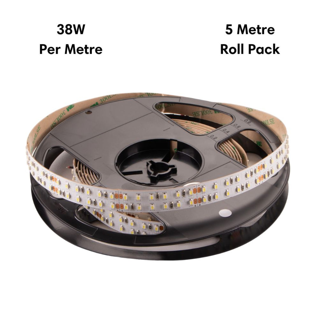 Domus STRIP-240-5M - 38W LED 240LED P/M Double Row Striplight IP20 24V 5M Roll Pack - DRIVER REQUIRED-Domus Lighting