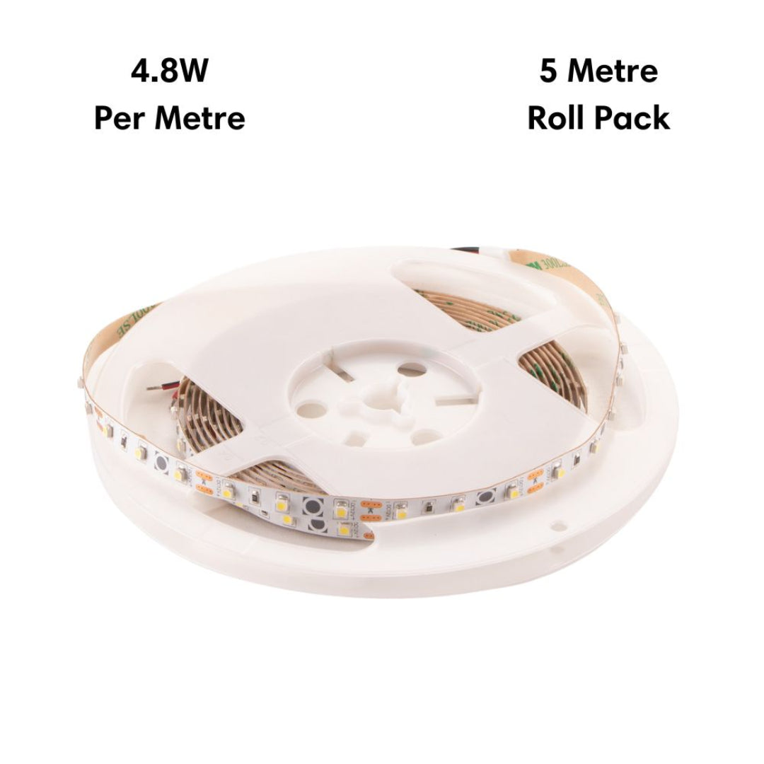 Domus STRIP-60-5M - 4.8W LED 60LED P/M Striplight IP20 12V 5M Roll Pack - DRIVER REQUIRED-Domus Lighting