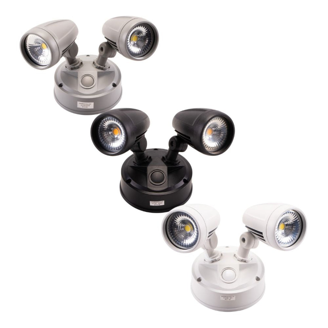 Lummax EXWB826 - 26W LED Single Colour Twin Head Exterior Spotlight IP54-Lummax