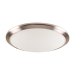 Lummax LM-098 - 1/2xE27 Round Ceiling Light IP20 Satin Chrome Trim / Opal Glass-Lummax-Ozlighting.com.au