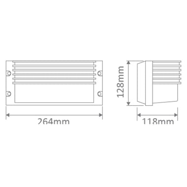 Lummax LM-1803 - Rectangle Exterior Bunker Wall Light With Eyelid Fascia IP44 Black-Lummax-Ozlighting.com.au