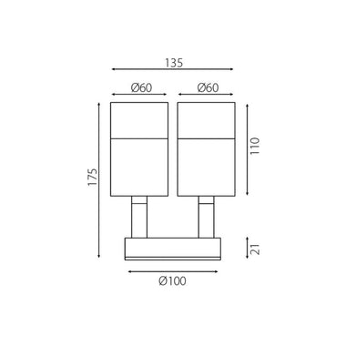 SCI SALT WATER - 6W Twin Adjustable Exterior Wall Light IP65-SCI-Ozlighting.com.au